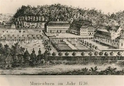 AK / Ansichtskarte Marienborn_Mainz Ansicht aus dem Jahr 1736 Marienborn Mainz