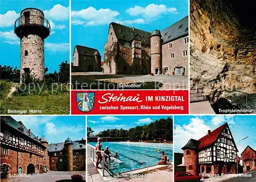 AK / Ansichtskarte Steinau_Strasse Bellinger Warte Schlosshof Tropfsteinhoehle Schlosshof  Steinau_Strasse