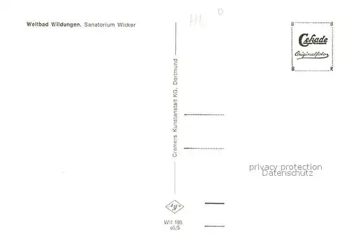 AK / Ansichtskarte Wildungen_Bad Sanatorium Wicker Wildungen_Bad