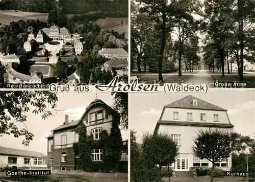 AK / Ansichtskarte Arolsen_Bad Residenzschloss Grosse Allee Goethe Institut Kurhaus Arolsen_Bad