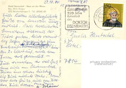 AK / Ansichtskarte Reinhardshagen Hotel Sonnenhof Haus an der Weser Reinhardshagen