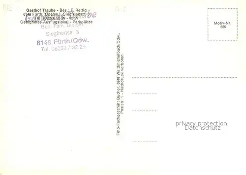 AK / Ansichtskarte Fuerth_Odenwald Gasthof Traube Fuerth Odenwald