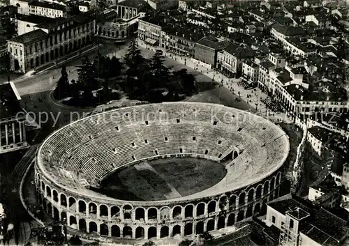 AK / Ansichtskarte Verona_Veneto Piazza Bra Fliegeraufnahme Verona Veneto