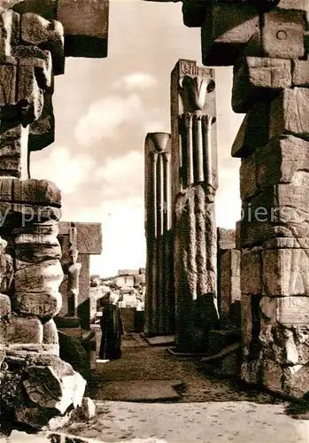 AK / Ansichtskarte Karnak_Egypt Heraldic Pillars Karnak Egypt