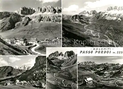 AK / Ansichtskarte Passo_Pordoi Panorama Teilansichten Passo Pordoi
