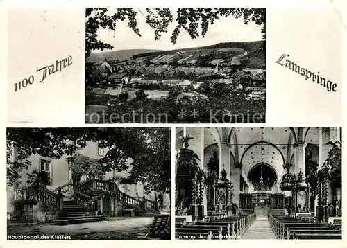 AK / Ansichtskarte Lamspringe Hauptportal des Klosters Inneres der Klosterkirche Lamspringe