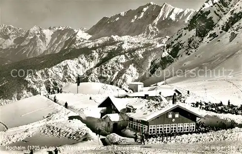 AK / Ansichtskarte Oberstdorf Hochalm mit Wettersteinwand und Karwendel Oberstdorf