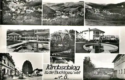 AK / Ansichtskarte Kirchschlag_Buckligen_Welt Panorama Teilansichten Schwimmbad Brunnen Kirchschlag_Buckligen