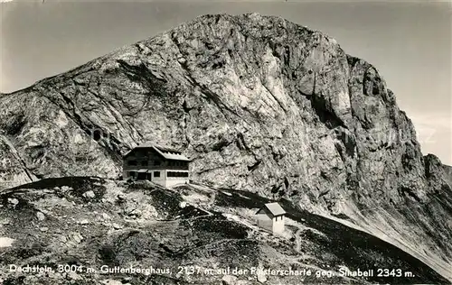 AK / Ansichtskarte Dachstein_Steiermark Guttenberghaus Feisterschanze mit Sinabell Dachstein_Steiermark
