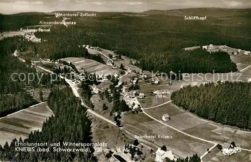 AK / Ansichtskarte Kniebis_Freudenstadt Fliegeraufnahme mit Sporthotel Kniebis und Schliffkopf Kniebis_Freudenstadt