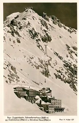 AK / Ansichtskarte Zugspitzbahn mt Gipfelstation Schneefernerhaus und Muenchner Haus Zugspitzbahn