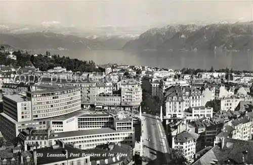 AK / Ansichtskarte Lausanne_VD Pont Bessieres et les Alpes Lausanne VD