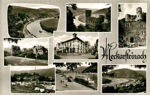 AK / Ansichtskarte Neckarsteinach Neckarpartie Burgen und Schloesser Schiffsanlegestelle Neckarsteinach