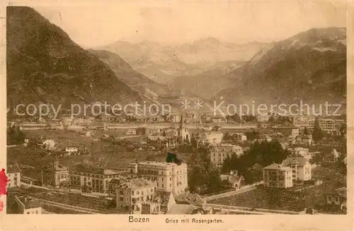 AK / Ansichtskarte Bozen_Suedtirol Gries mit Rosegarten Bozen Suedtirol