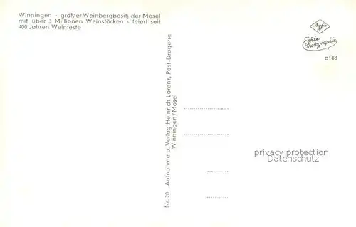 AK / Ansichtskarte Winningen_Mosel Hamm Brueckstueck Roettgen Weinhexenberg Uhlen Winningen Mosel