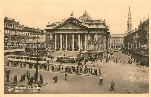 AK / Ansichtskarte Strassenbahn Bruxelles Bourse  