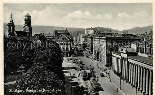 AK / Ansichtskarte Strassenbahn Stuttgart Koenigsbau Koenigstrasse  