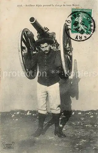 AK / Ansichtskarte Artillerie Artilleur Alpin Artillerie