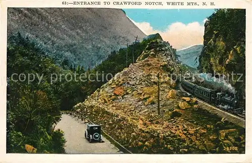 AK / Ansichtskarte Lokomotive Crawford Notch White Mountains New Hampshire 