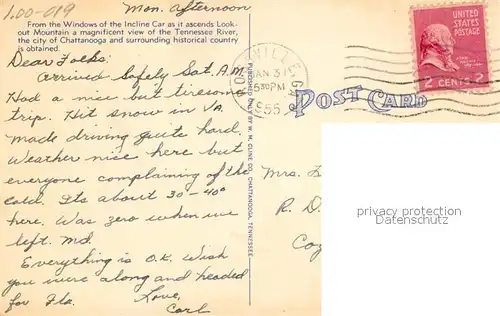 AK / Ansichtskarte Zahnradbahn Incline Lookout Mountain Chattanooga Tennessee  