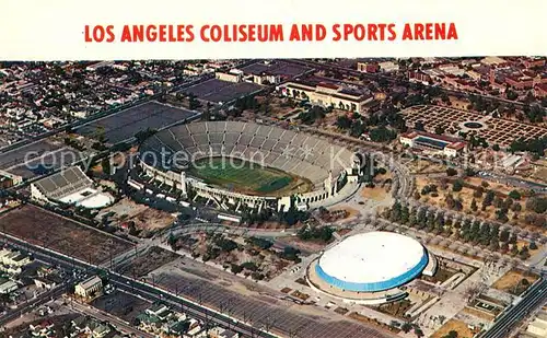 AK / Ansichtskarte Stadion Los Angeles Coliseum and Sports Arena Aerial View  