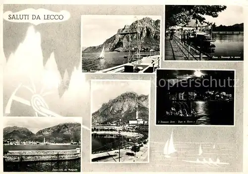 AK / Ansichtskarte Lecco Darsena Pirosafo in arrivo Fuga di Renzo e Lucia Il porto Malgrate Lecco