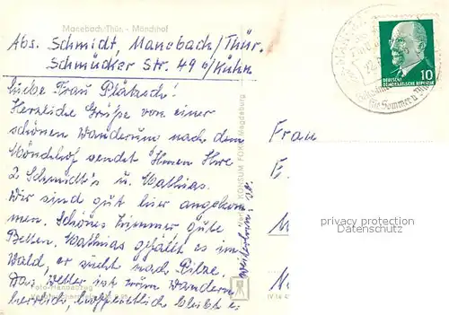 AK / Ansichtskarte Manebach Moenchhof Manebach