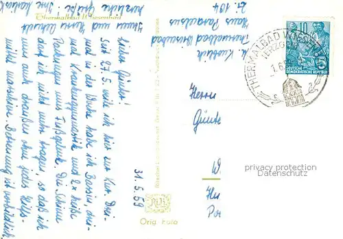 AK / Ansichtskarte Wiesenbad Thermalbad Wiesenbad