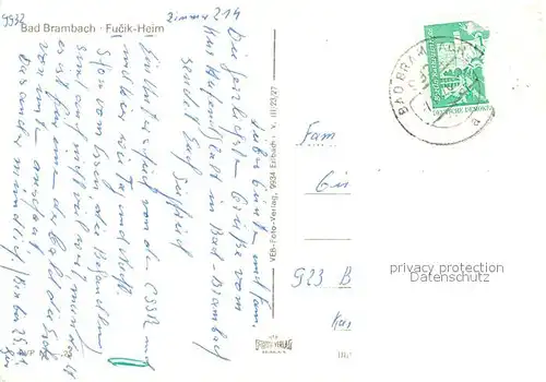 AK / Ansichtskarte Bad_Brambach Fucik Heim Bad_Brambach