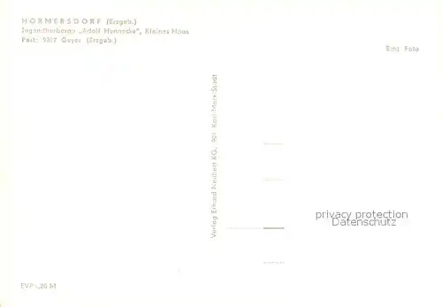 AK / Ansichtskarte Hormersdorf_Erzgebirge Jugendherberge Adolf Hennecke Kleines Haus 