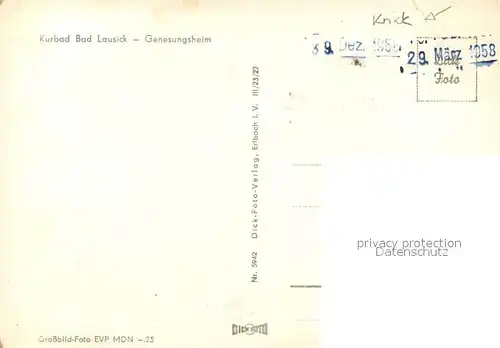 AK / Ansichtskarte Bad_Lausick Genesungsheim Bad_Lausick