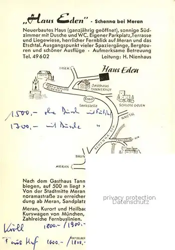 AK / Ansichtskarte Schenna_Meran Haus Eden Panorama Schenna Meran