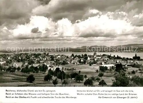 AK / Ansichtskarte Reichenau_Bodensee Panorama mit Mittelzell Reichenau Bodensee