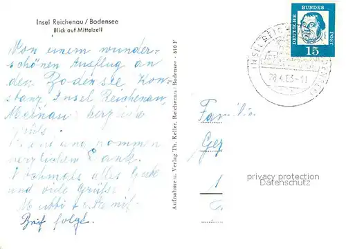 AK / Ansichtskarte Reichenau_Bodensee Panorama mit Mittelzell Reichenau Bodensee