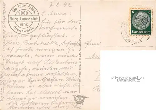 AK / Ansichtskarte Lauenstein_Oberfranken Burg Lauenstein Fliegeraufnahme Lauenstein_Oberfranken