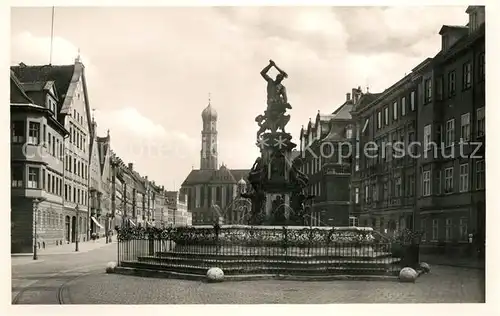 AK / Ansichtskarte Augsburg Maximilianstrasse mit Herkulesbrunnen Ulrichsmuenster Augsburg