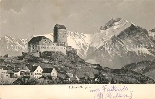 AK / Ansichtskarte Sargans Schloss Alpenblick Sargans