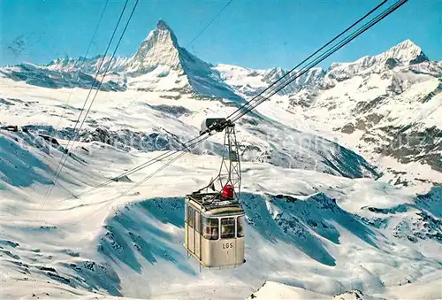 AK / Ansichtskarte Zermatt_VS Luftseilbahn Gornergrat Stockhorn mit Matterhorn Winterpanorama Walliser Alpen Zermatt_VS