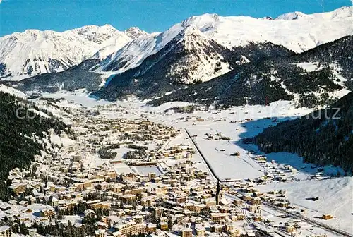 AK / Ansichtskarte Davos_GR Blick gegen Rhaetikon Fergenhoerner Seehorn Winterpanorama Fliegeraufnahme Davos_GR