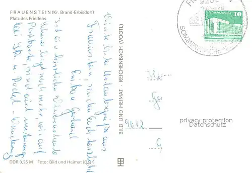 AK / Ansichtskarte Frauenstein_Brand Erbisdorf Platz des Friedens im Winter Frauenstein