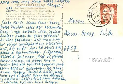 AK / Ansichtskarte Testorferfelde Bauernhaus Appartements Garten Uferstrasse Waldpartie 