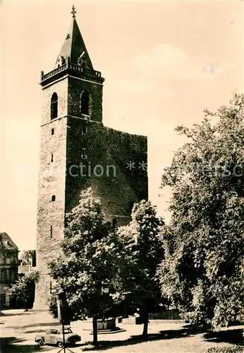 AK / Ansichtskarte Stassfurt Schiefer Turm der ehemaligen Stadtkirche St Johannes Stassfurt