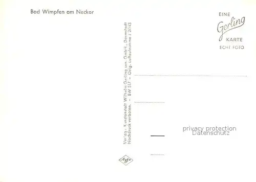 AK / Ansichtskarte Bad_Wimpfen Fliegeraufnahme Bad_Wimpfen