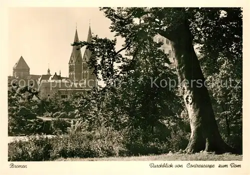 AK / Ansichtskarte Bremen Durchblick von Contresearpe zum Dom Bremen