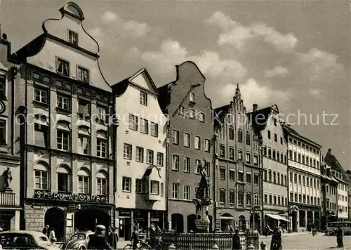 AK / Ansichtskarte Augsburg Merkurbrunnen Maximilianstrasse Giebelhaeuser Innenstadt Augsburg