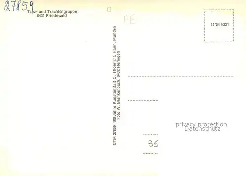 AK / Ansichtskarte Friedewald_Hessen Tanz Trachtengruppe Friedewald Hessen