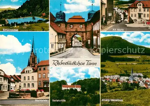 AK / Ansichtskarte Tann_Rhoen Schwimmbad Markt Sanatorium Marktplatz  Tann_Rhoen