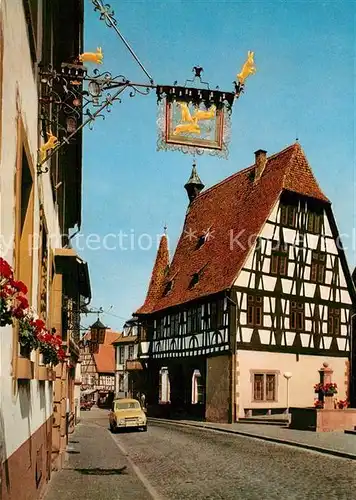 AK / Ansichtskarte Michelstadt Gasthaus Drei Hasen Fachwerk Renault R4 Michelstadt