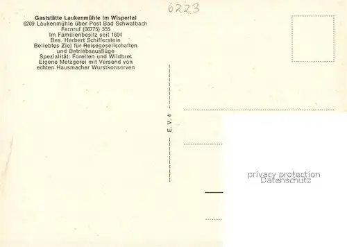 AK / Ansichtskarte Laukenmuehle_Bad_Schwalbach Gasthaus Laukenmuehle_Bad