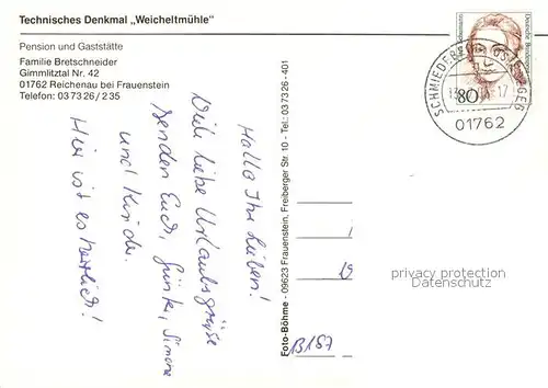 AK / Ansichtskarte Reichenau_Frauenstein Weicheltmuehle Technisches Denkmal Reichenau_Frauenstein